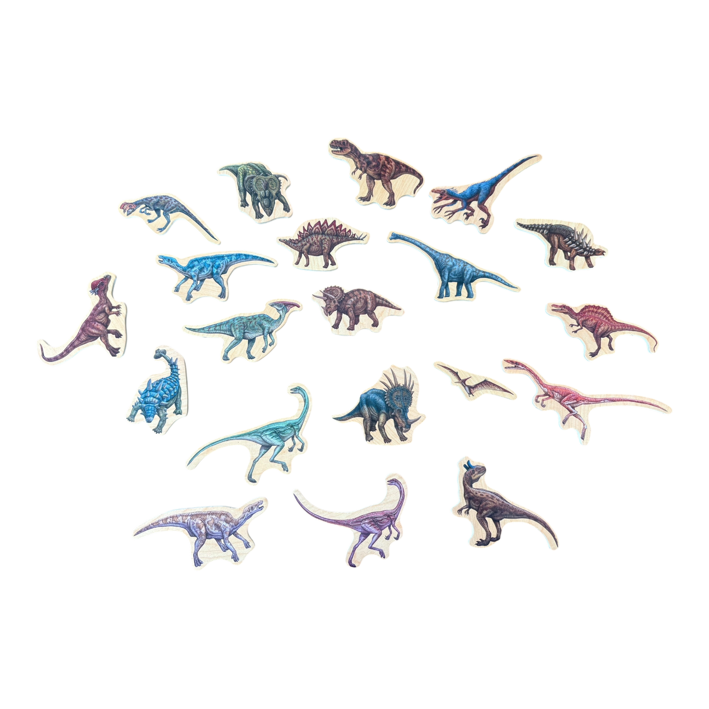 Wooden Dinosaur Magnets