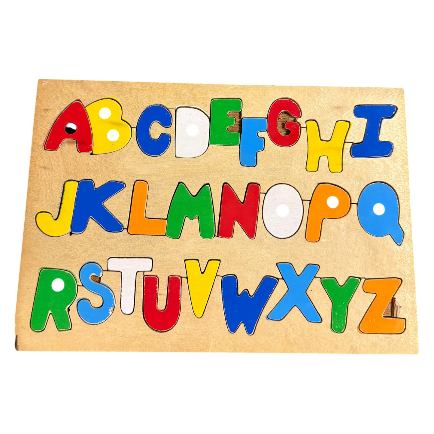 Vintage Handmade Wooden Alphabet Puzzle