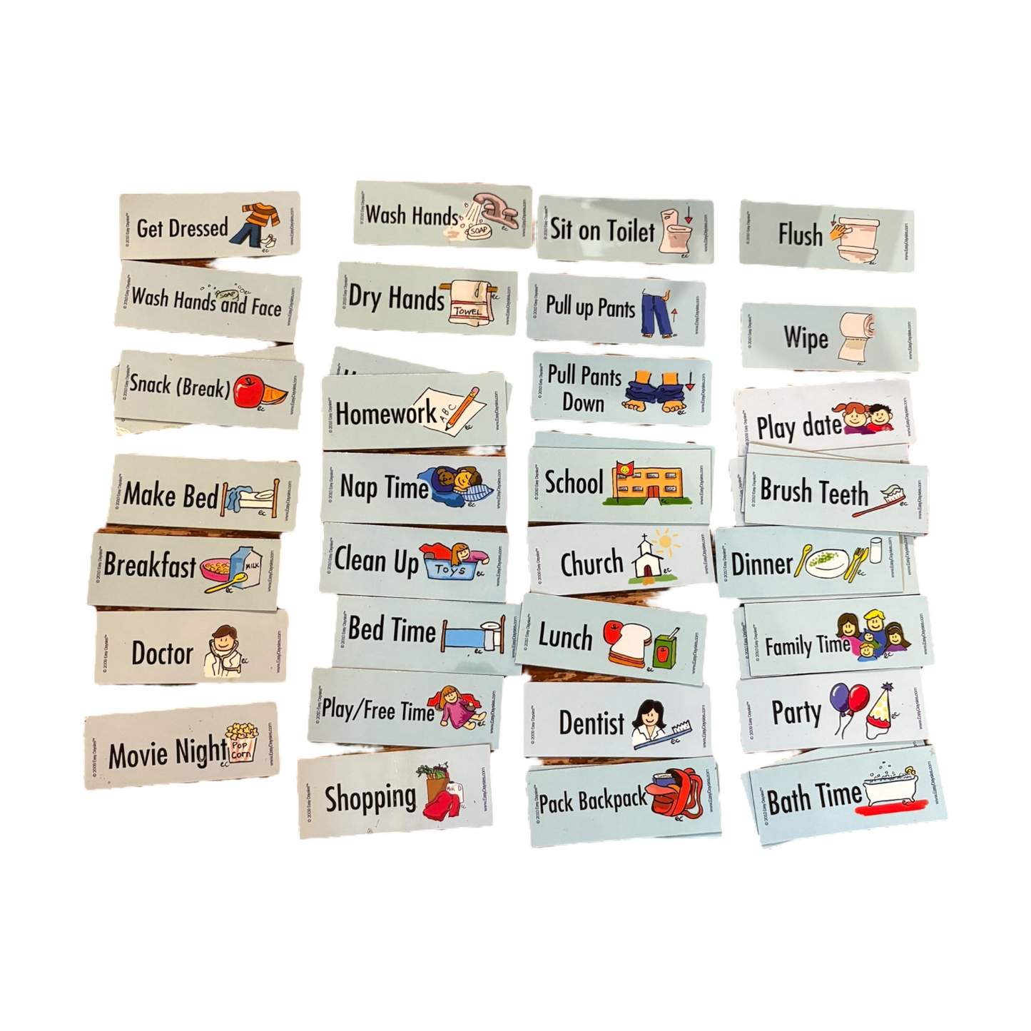 English Schedule Magnets