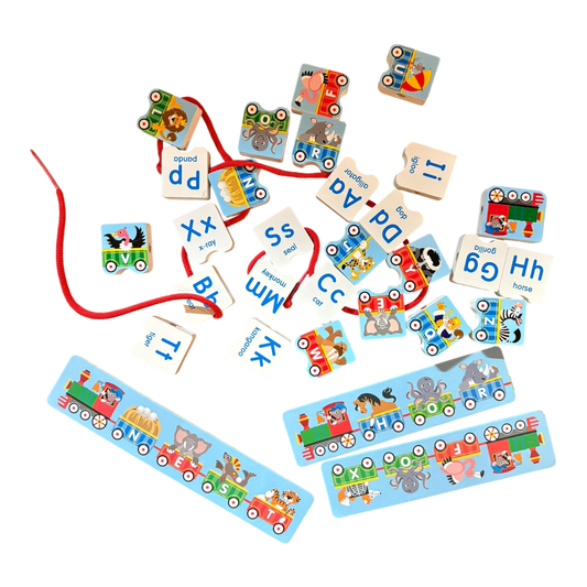 Alphabet Train threading beads