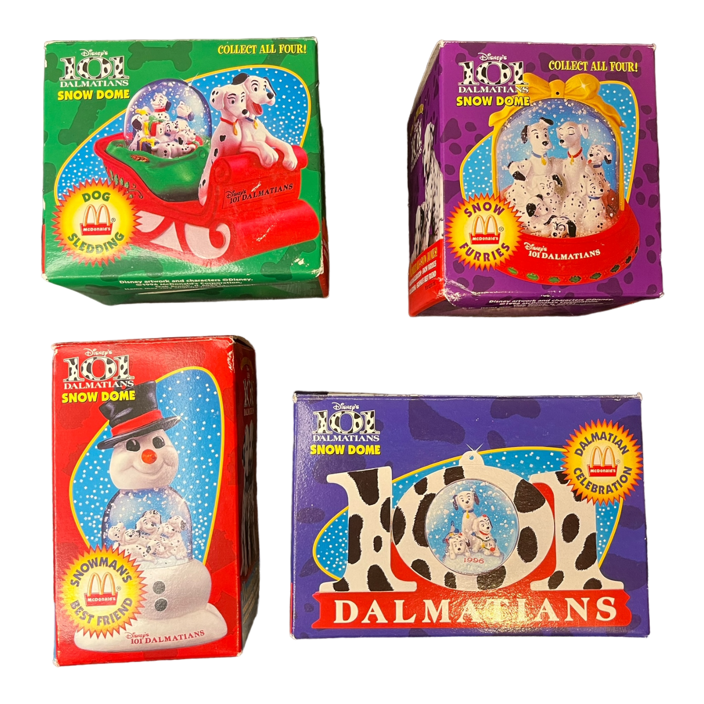 Vintage 101 Dalmatian's Christmas Ornaments in box