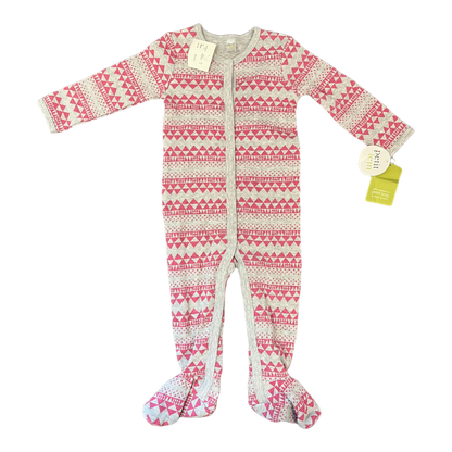 Petit Lem Grey and pink triangle sleeper 9m