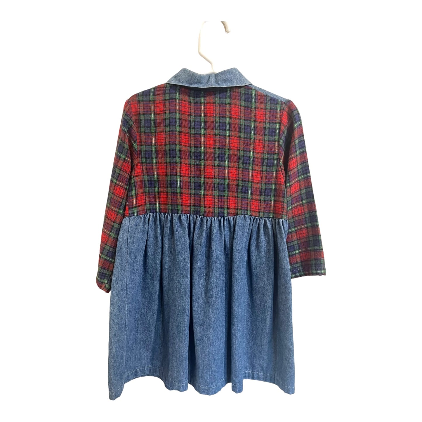 Little Princess Plaid and denim dress 5