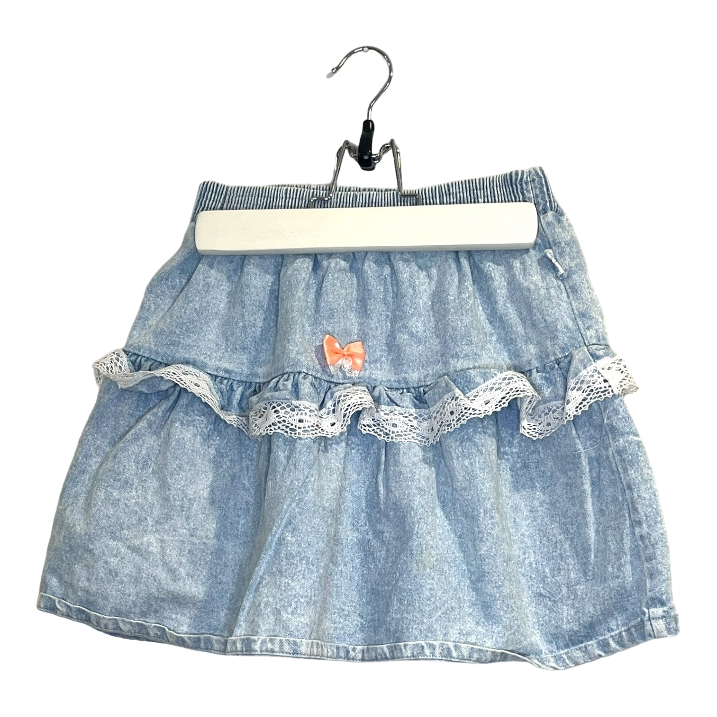 Krickets Vintage Denim and Lace Skirt 10