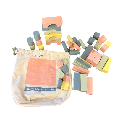Wooden Block Set with Bag
