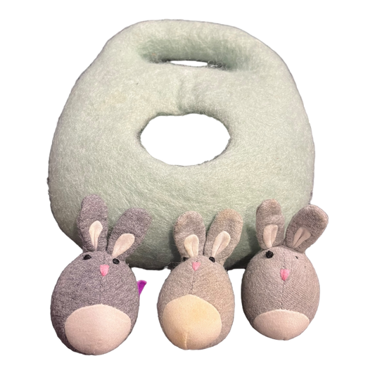 Bunnies In A Felt Burrow