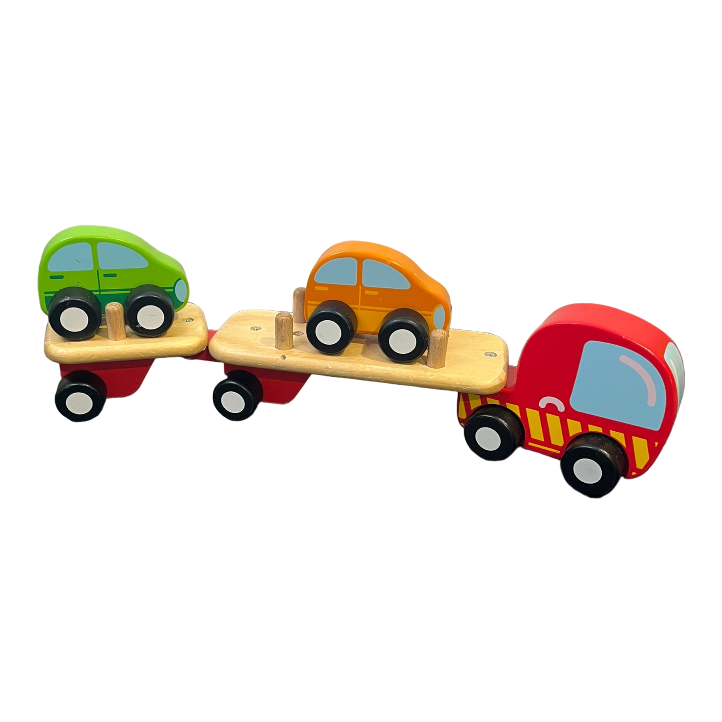 Wooden Car Carrier with two cars