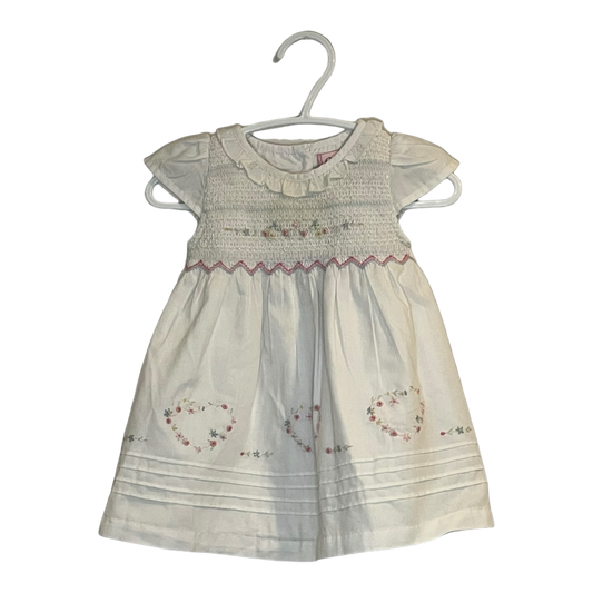 Chloe Louise White Embroidered Dress 3-6 months