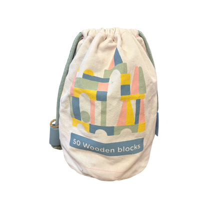 Wooden Block Set with Bag