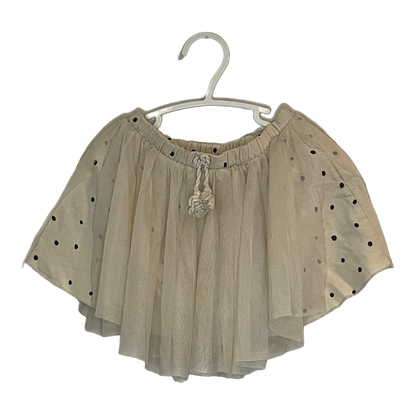 Zara Beige Polkadot Skirt with tulle overlay 18-24 months