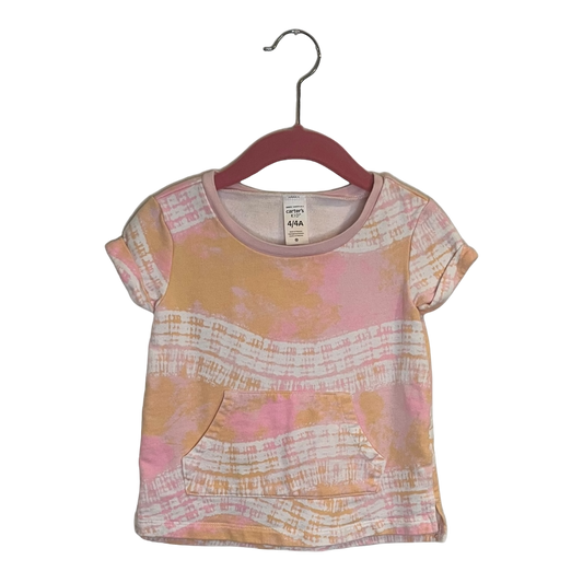 Carters Pink and Orange Tie Dye Sweater Tee 4T