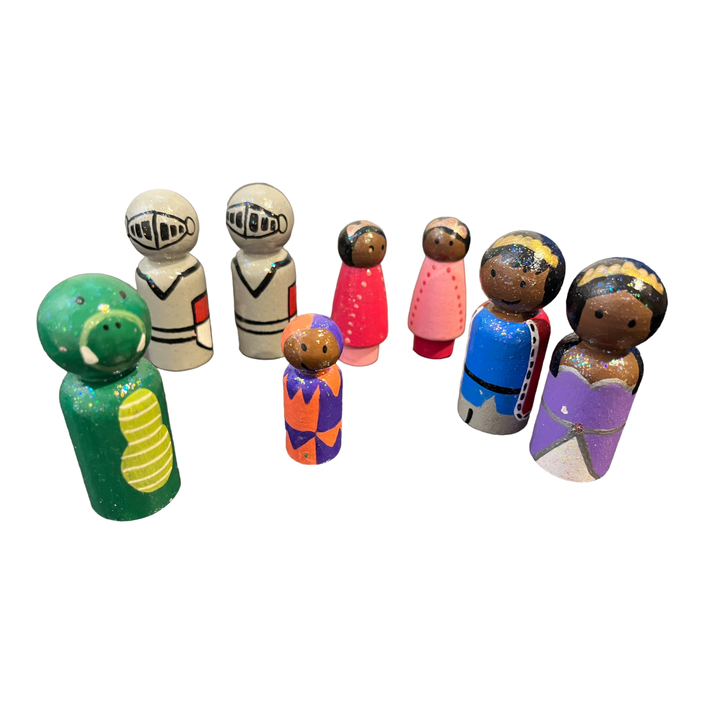 Kingdom wooden Peg Doll Set