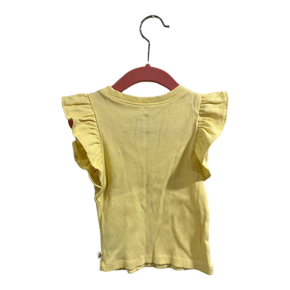 GAP Yellow Ribbed Flutter Sleeve tee 3 years