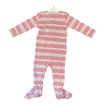 Petit Lem Grey and pink triangle sleeper 9m