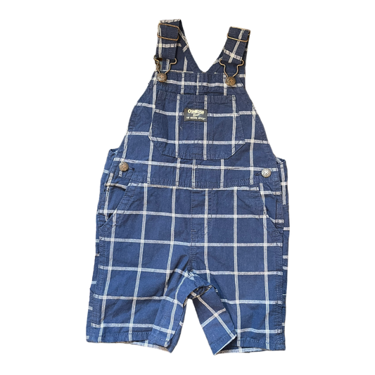 OshGosh Blue Plaid Shortalls 24m