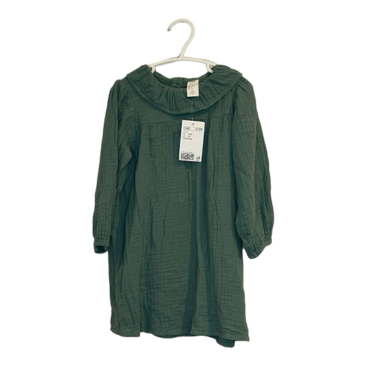 H&M Green Muslin Dress 2-3 T