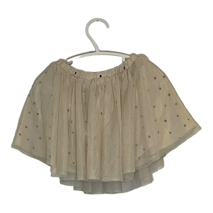 Zara Beige Polkadot Skirt with tulle overlay 18-24 months