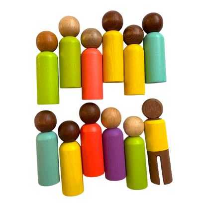 Wooden peg people