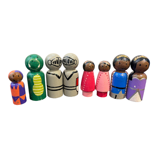 Kingdom wooden Peg Doll Set