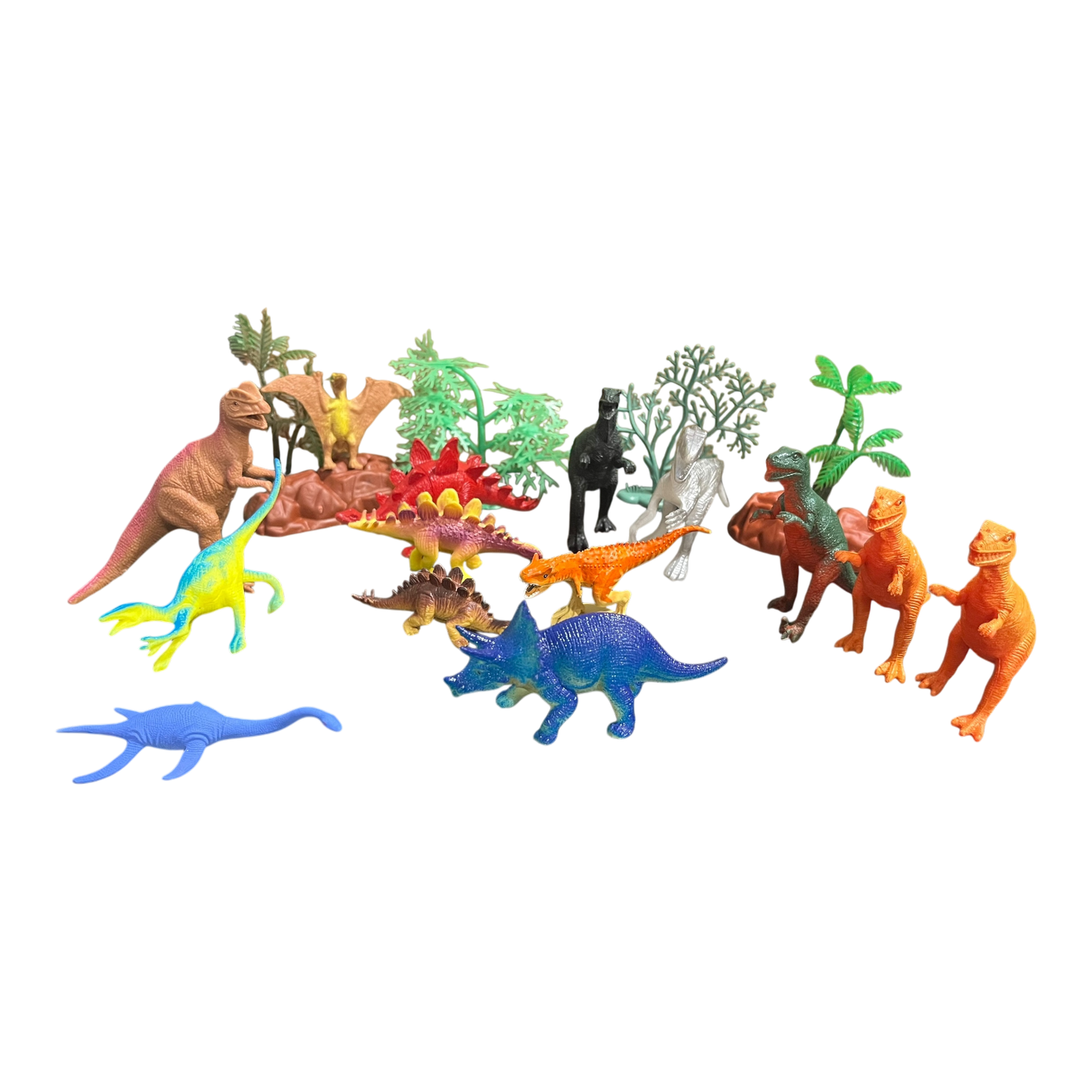 Set of 14 Mini Dinosaurs with foliage