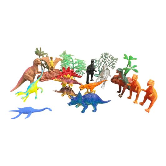 Set of 14 Mini Dinosaurs with foliage