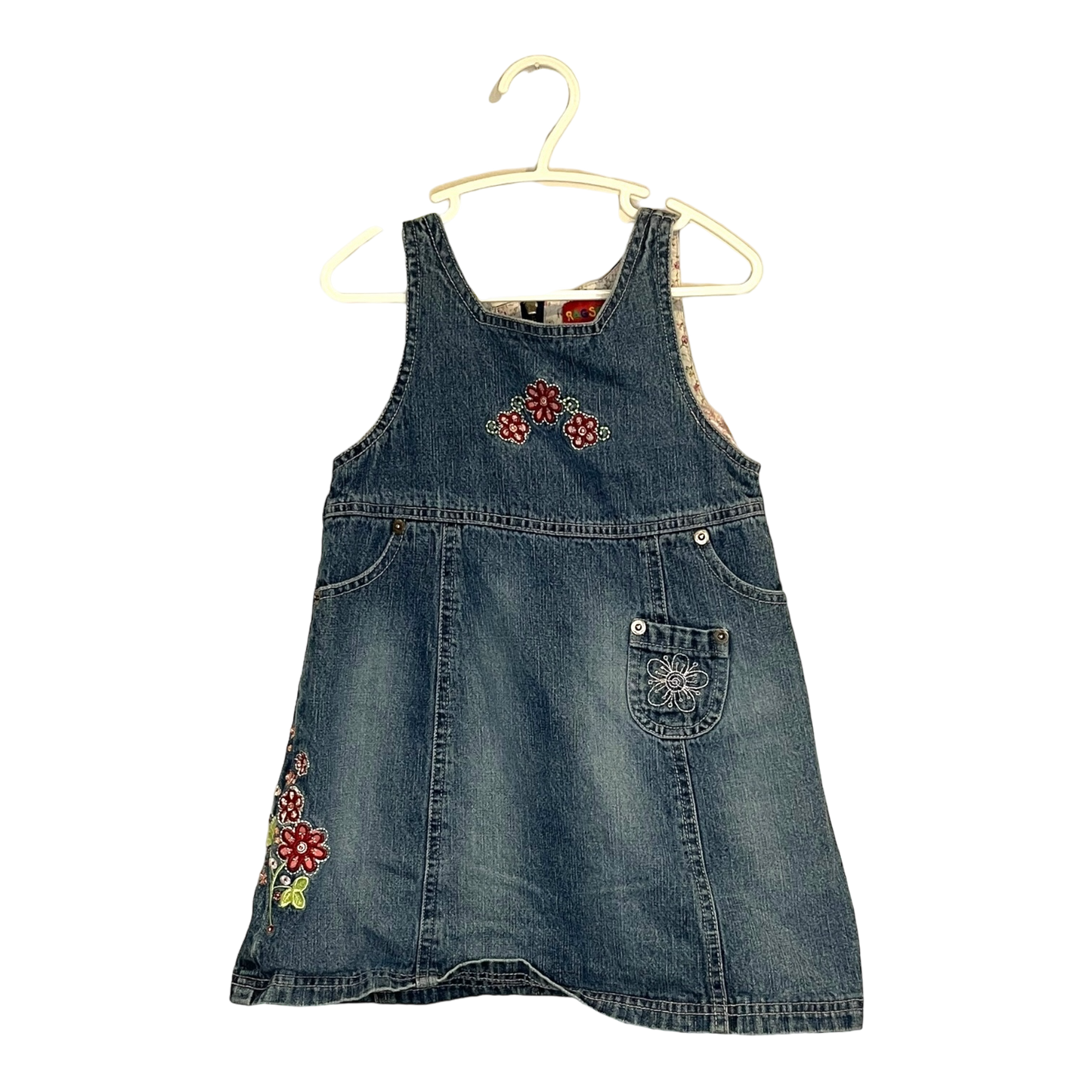 Ragscals Vintage Denim Dress with Floral Embroidery 3X