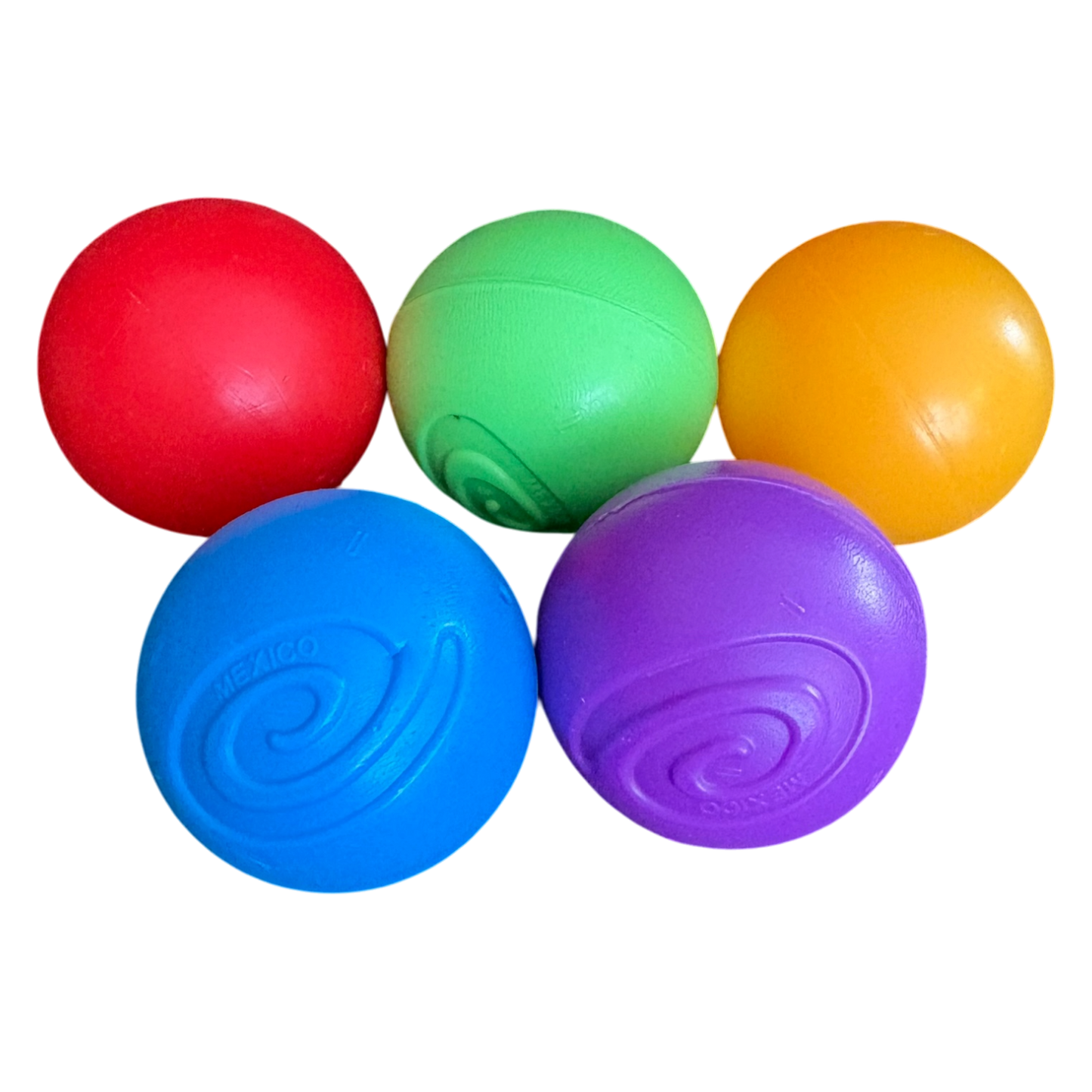 5 plastic balls