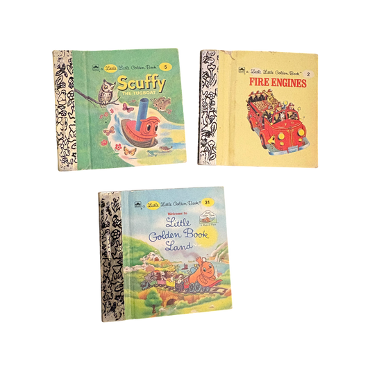 Set of 3 Vintage Vehicle Tiny Books