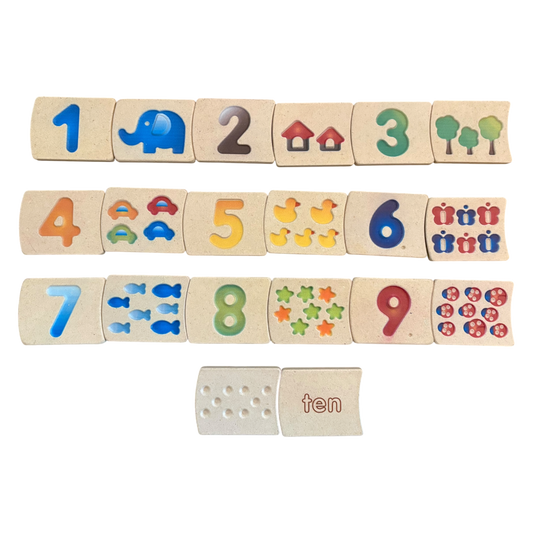 Numbers 1-10 Matching Double-sided Tiles