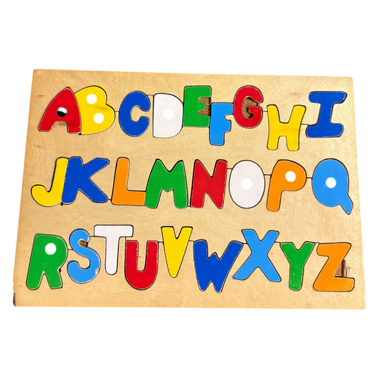 Vintage Handmade Wooden Alphabet Puzzle