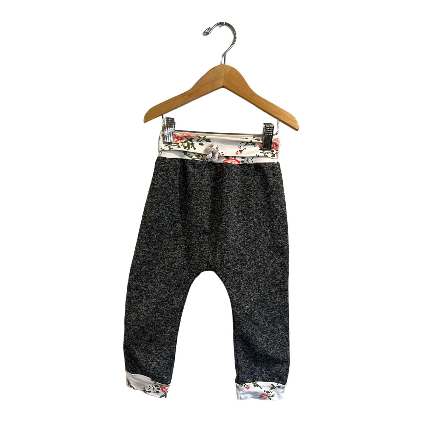 Grey pants with floral trim Approx 3T