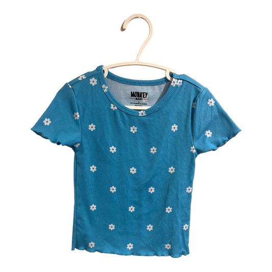 Monkey Bars Blue floral tee 4y