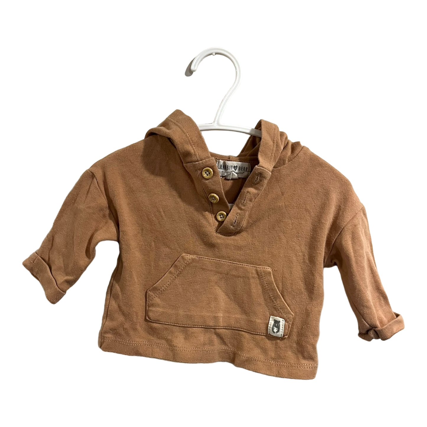 Rabbit and Bear Brown hoodie 3-6 months