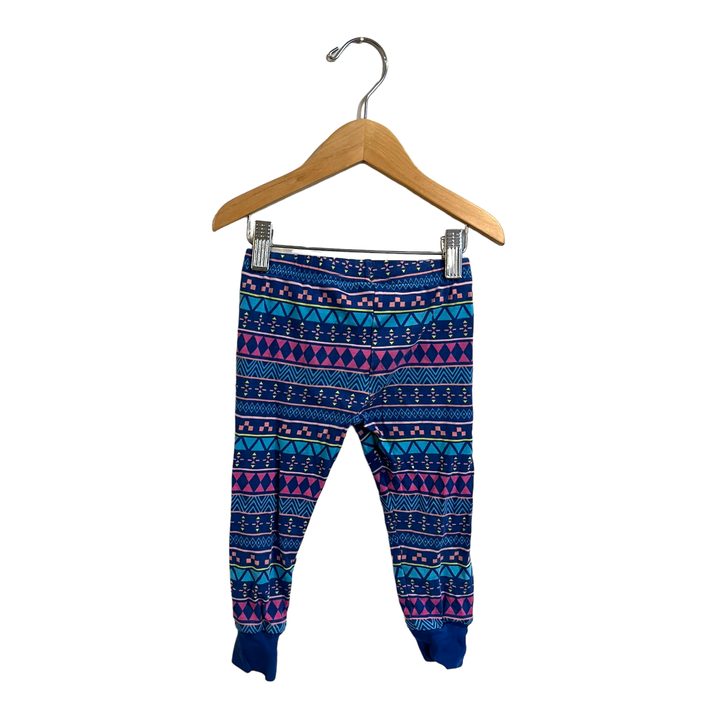 Blue and Pink patterned leggings 2T