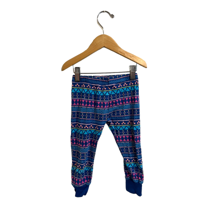 Blue and Pink patterned leggings 2T