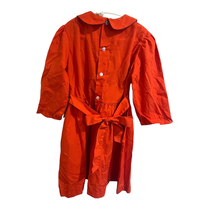 Nustella Orange smock dress with berry embroidery 6X