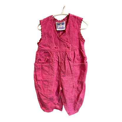 Zeddy Pink corduroy romper 18m