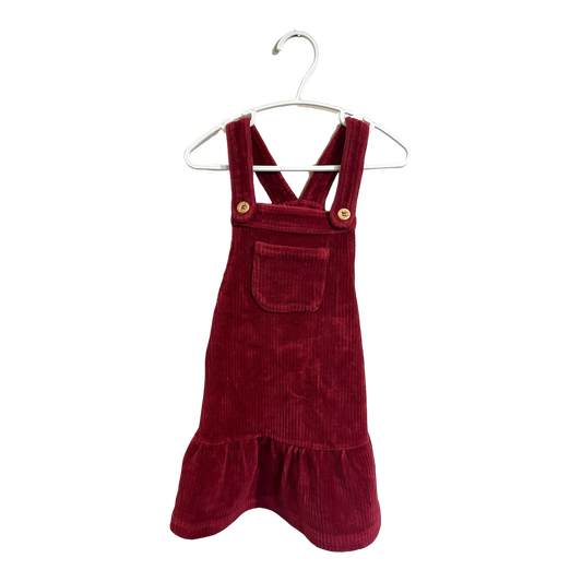 Tahari Red Velvet Pinafore 3T