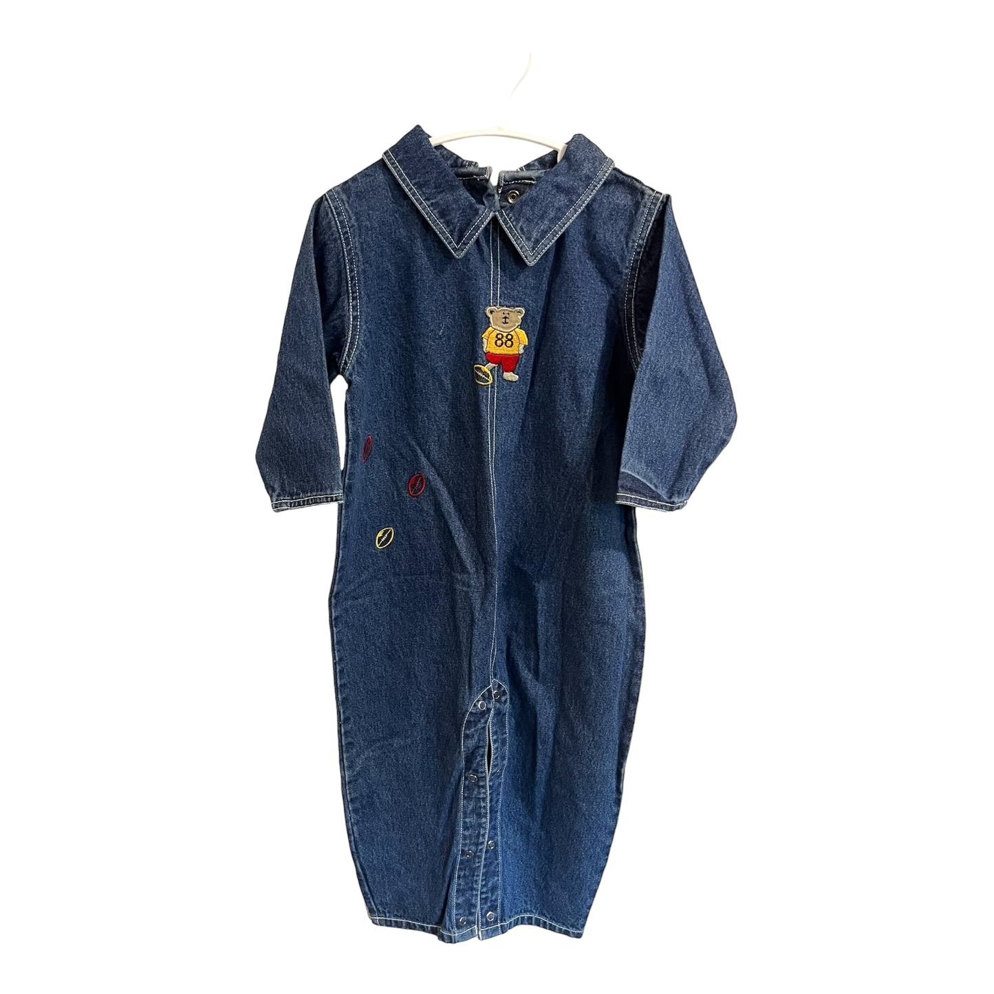 Ragscals Denim football bear romper 24m