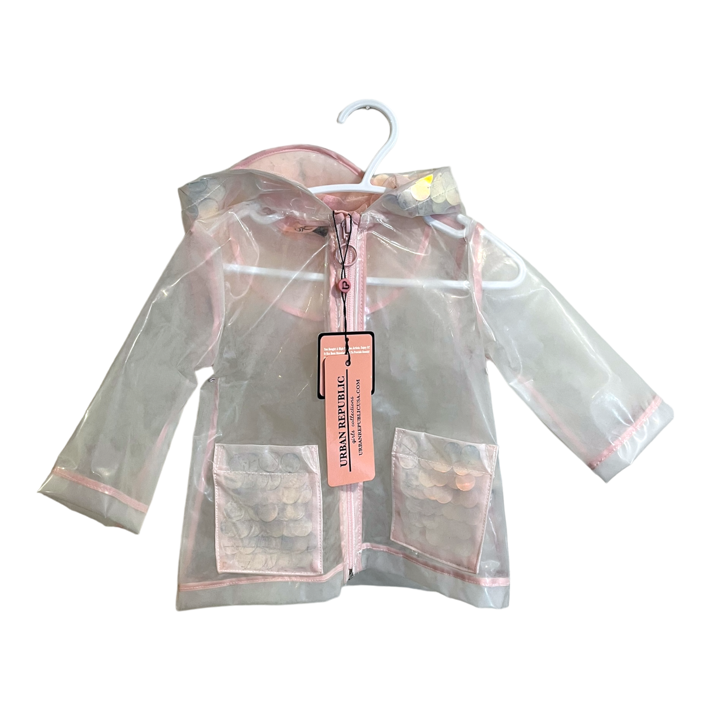 Urban Republic Clear, sequin rain jacket 12 months