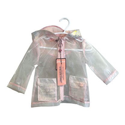 Urban Republic Clear, sequin rain jacket 12 months