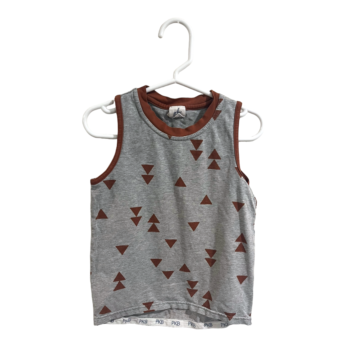 PK Beans Grey and brown tank top 3T