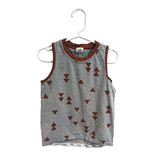 PK Beans Grey and brown tank top 3T