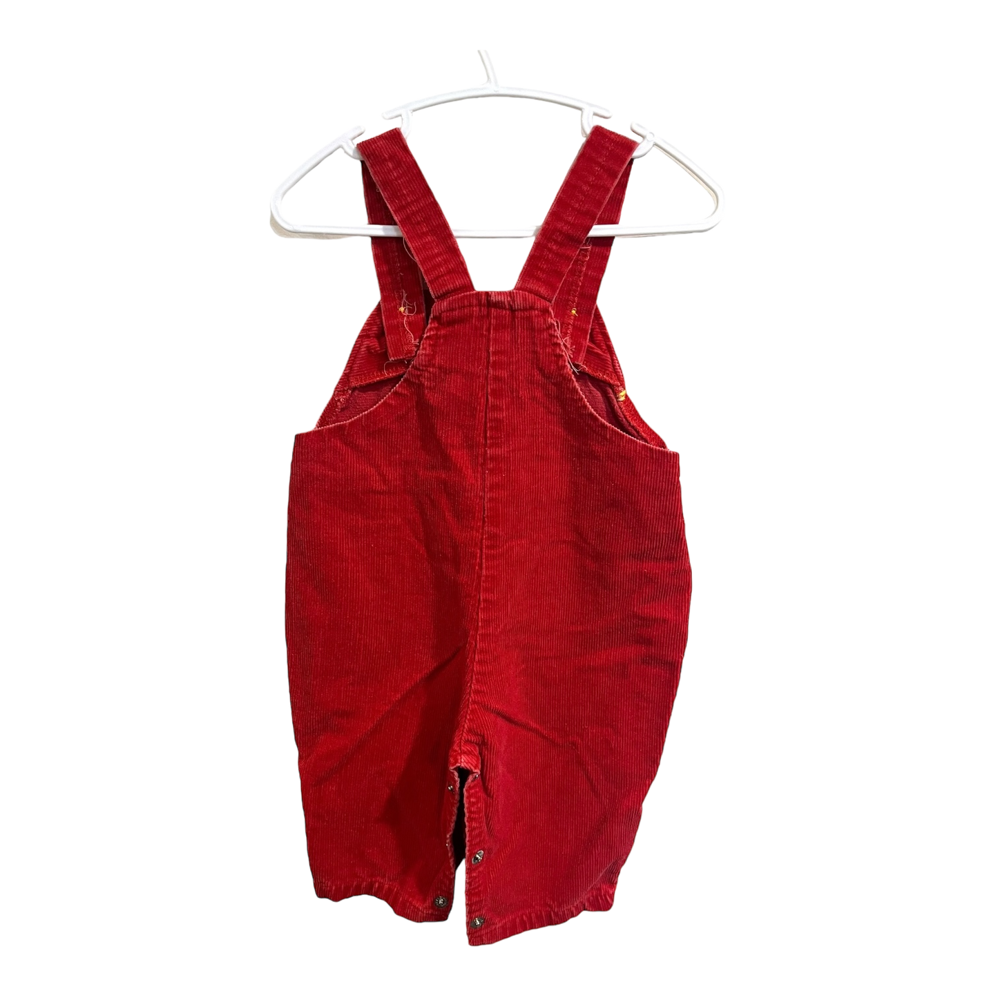 Kuzzins Red corduroy overalls with yellow details 24m