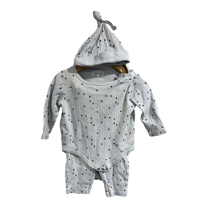 Rabbit and Bear Grey suit with hat 6-9 months