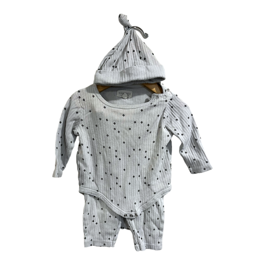 Rabbit and Bear Grey suit with hat 6-9 months